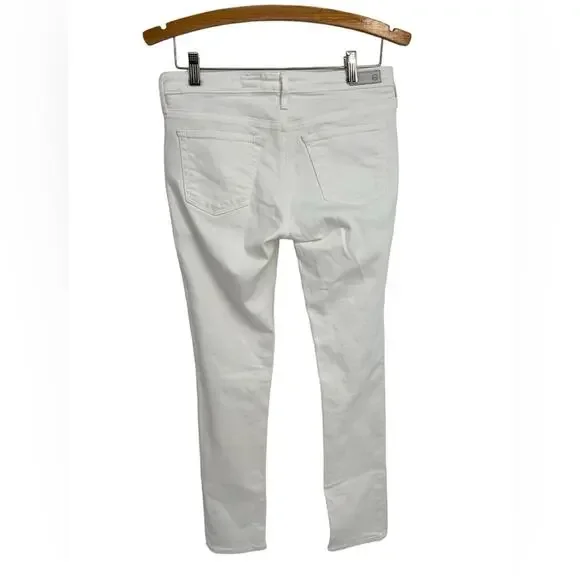 AG Adriano Goldschmied The Stilt Cigarette Leg White Jeans Women's Size 27R - Picture 2 of 6